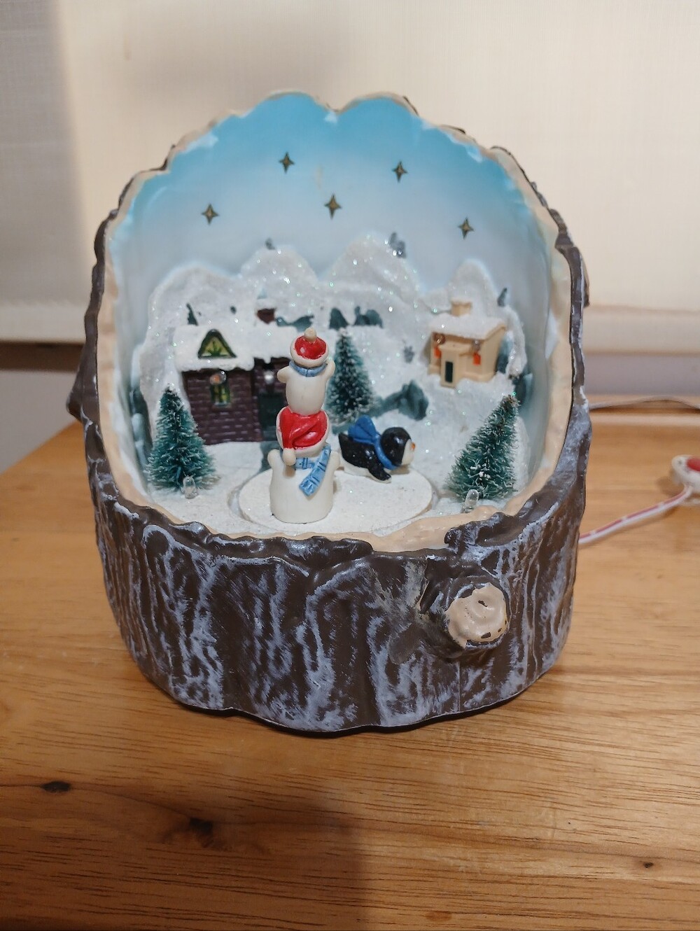 Holiday Snowman Winter Scene Decorative Light -Lights Up And Play Music